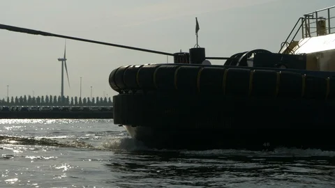 Tugboat bow in 4K. Stock Footage 130064869