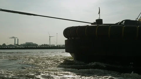 Tugboat bow in 4K. Stock Footage 130064913