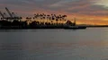 Tugboat in Channel At Sunrise 4k or 4k+ Resolution