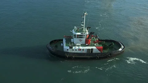 Tugboat close up Stock Footage 34104212