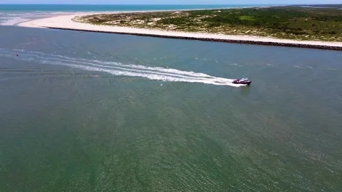 A tugboat cruising through the St. Augustine Inlet. Stock Footage 276979090