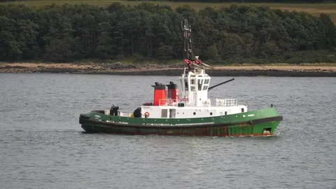 Tugboat on the Forth at South Queensferry Stock Footage 251437805