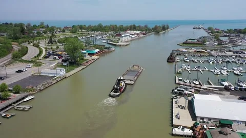Tugboat on Genesee River Stock Footage 172078106