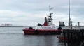 Tugboat In Harbor HD Footage