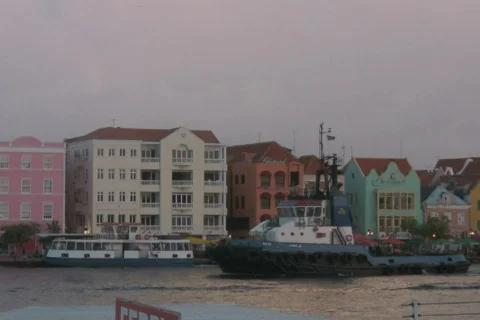 Tugboat returning to the harbor NTSC Stock Footage 319344