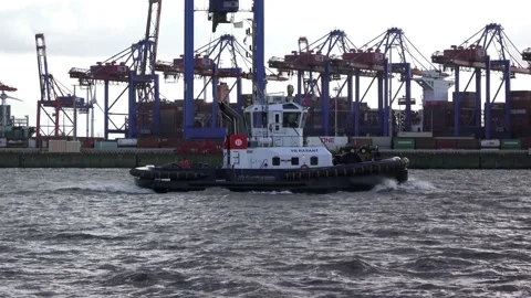 Tugboat Ship Stock Footage 235451492
