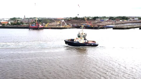 Tugboat on The Tyne Stock Footage 251437808