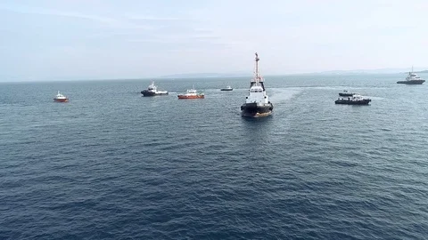 Tugs boat performance show [9] Stock Footage 120314451