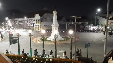 Tugu Jogja at Night Stock Footage 231968451