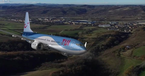 TUI Boeing 737 Max 8, landing at Bologna Italy, EASA flight deadline, 4K, Alpha Stock Footage 106728232