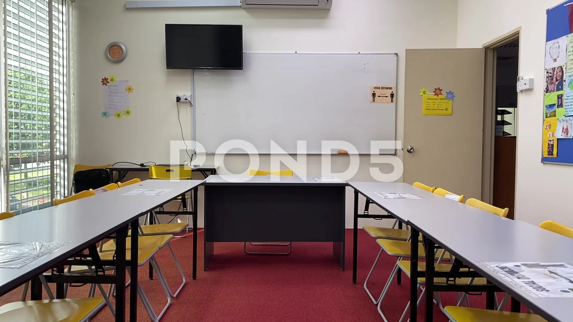 tuition centre empty class room during c... | Stock Video | Pond5