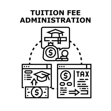 Tuition fee administration panning education costs system Stock Illustration