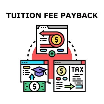 Tuition fee payback concept vector illustration Stock Illustration