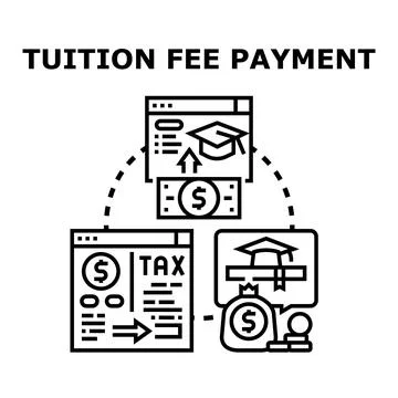 Tuition fee payment cycle for education loan Stock Illustration