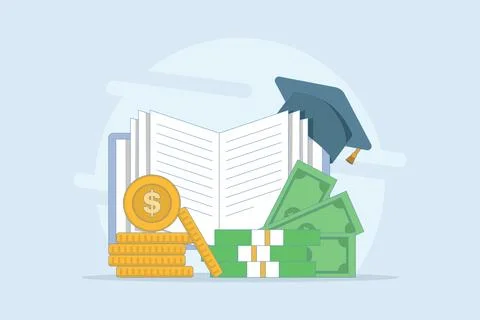 Tuition fees in fixed form. Education fund for college. Illustrazione stock