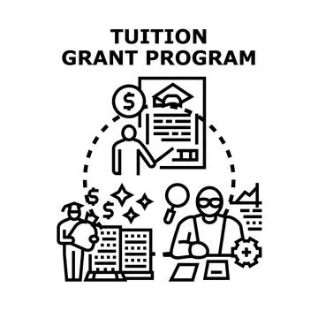Tuition grant program funding education support illustration Illustration