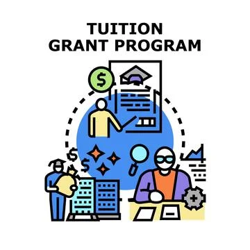Tuition grant program funding education support illustration Stock Illustration