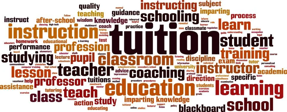 Tuition word cloud Stock Illustration