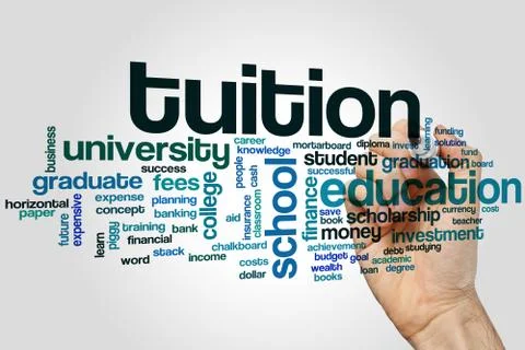 Tuition word cloud Stock Photos