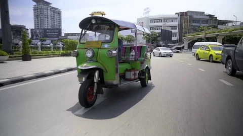 Tuk Tuk in Roundabout Stock Footage 78647346