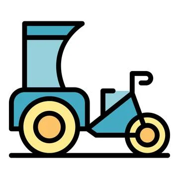 Tuktuk icon vector flat Stock Illustration