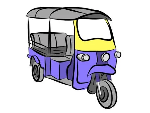 Tuktuk vector sketch Stock Illustration
