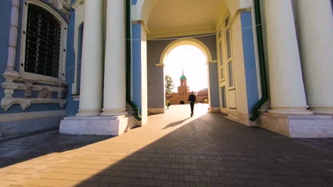 Tula city centre, Kremlin, Temple Stock Footage 146137673