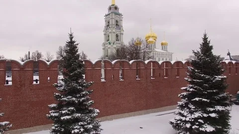 Tula Kremlin in winter aerial view 05.01.2017 Stock Footage 71219562