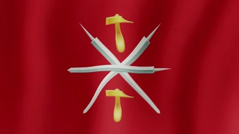 Tula Oblast. The flag flutters in the wind Stock Footage 213872998