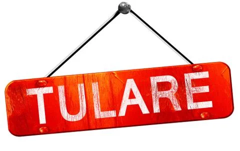 Tulare, 3D rendering, a red hanging sign Stock Illustration