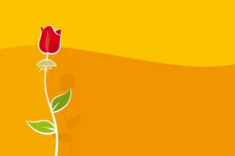 Tulip background in orange tones with copy space. Stock Illustration