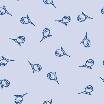 Tulip blossom spring line vector seamless pattern Illustrazione stock