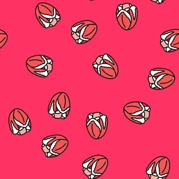 Tulip blossom spring vector seamless pattern 스톡 일러스트