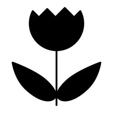 Tulip bud solid icon. Sinlge tulip vector illustration isolated on white. Flower 스톡 일러스트
