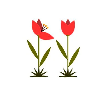Tulip color flat icon Stock Illustration