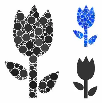 Tulip Composition Icon of Circles Stock Illustration