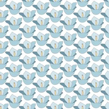 Tulip Floral Seamless Pattern Stock Illustration