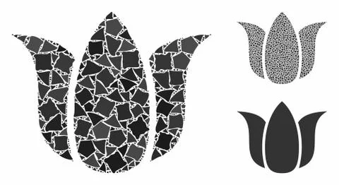 Tulip flower Composition Icon of Bumpy Parts Stock Illustration