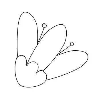 Tulip flower head, spring design element, doodle style flat vector outline for 스톡 일러스트