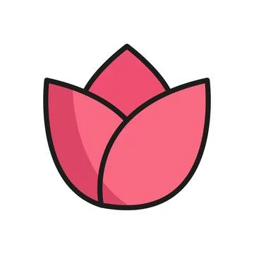 Tulip flower icon features a simple and elegant design Stock Illustration