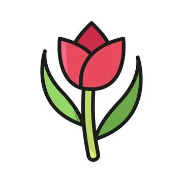 Tulip flower icon features a simple and elegant design Stock Illustration