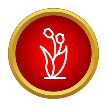 Tulip flower icon representing spring garden blossoms Stock Illustration