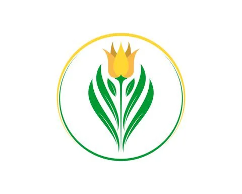 Tulip flower inside the circle logo Stock Illustration