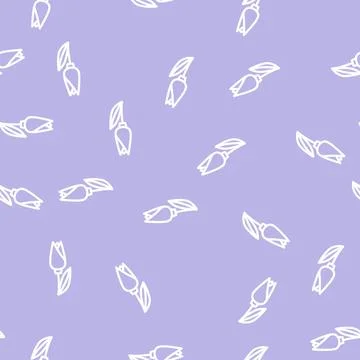 Tulip flower line vector seamless pattern Illustrazione stock