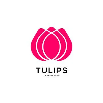 Tulip flower logo vector template designs Stock Illustration