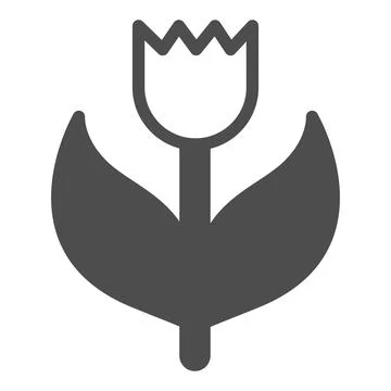 Tulip flower solid icon, Happy Easter concept, april beautiful flower sign on 스톡 일러스트