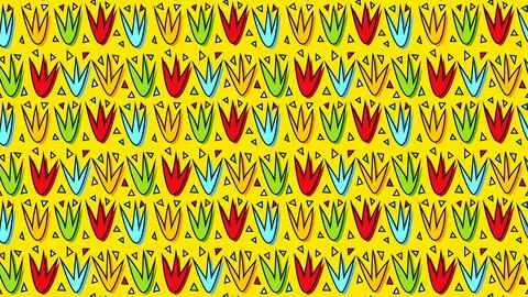 Tulip flowers pattern on yellow background. Floral pattern Stock Illustration