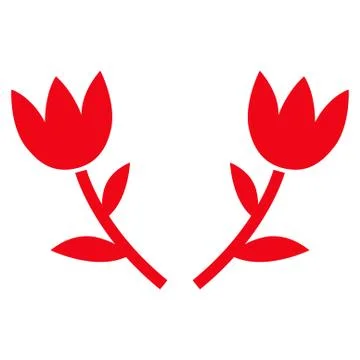 Tulip Flowers Vector Icon Stock Illustration