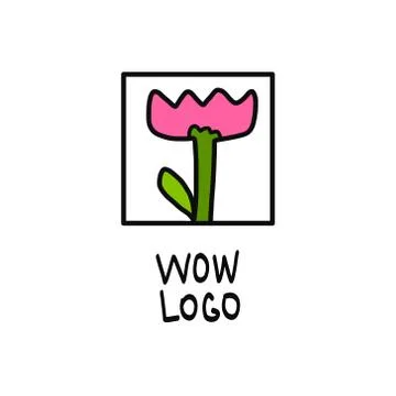 Tulip handdrawn logo Stock Illustration