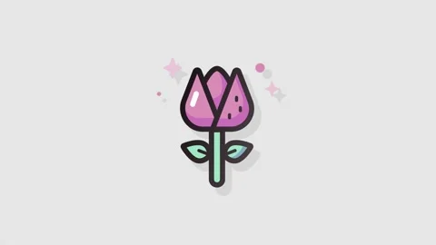 Tulip icon animation alpha Stock Footage 157612621